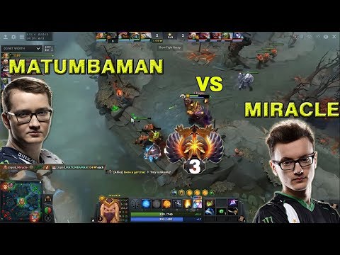 Miracle Invoker TOP 3 Rank vs MATUMBAMAN Sniper - Liquid vs Liquid mid battle / DOTA2