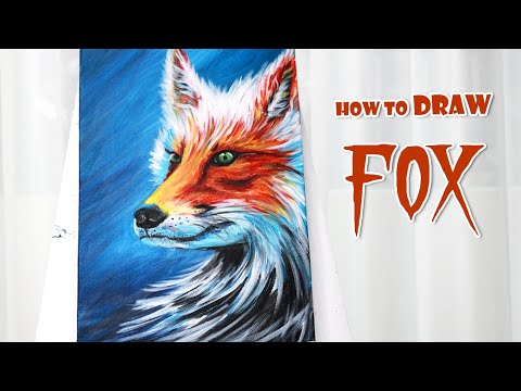 Acrylics Painting #223 How to Draw Fox Easy Step by Step