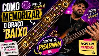 Como Memorizar o Braço do Baixo Tocando Groove de Pisadinha na Pentatônica de Sol Maior