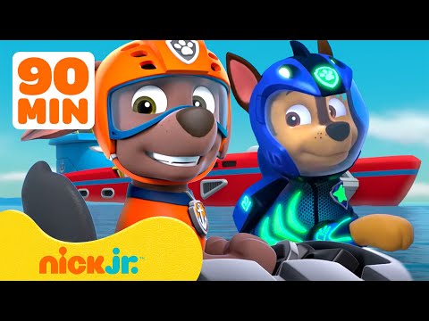 Patrulha Canina | Resgates Aquáticos Ousados da Patrulha Canina! c/ Zuma & Chase 🏄‍♂️ 90 Minutos