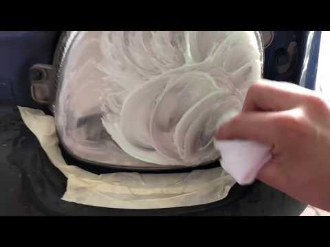 How to polish blind car headlights clear again How to polish dull headlights with toothpaste Inst...