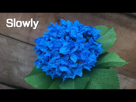 ABC TV | How To Make Easy Hydrangea Flower With Crepe Paper (Slowly) - Craft Tutorial