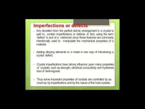 Imperfections or defects