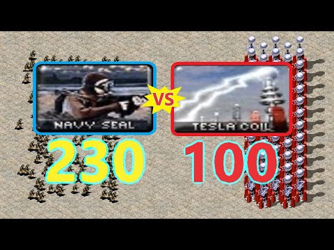 Navy Seal vs Tesla Coil - Same Cost + Power - Red Alert 2