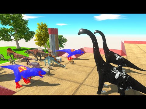 SPEED RACE ESCAPE FROM BRACHIOSAURUS VENOM - Animal Revolt Battle Simulator