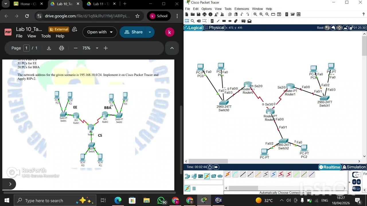 Computer Network lab 10 #ComputerNetwork 