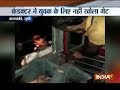 Passenger holds door of UP Roadways bus in Barabanki, travels for 3 kms