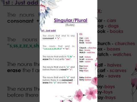 singular plural rules, spoken English