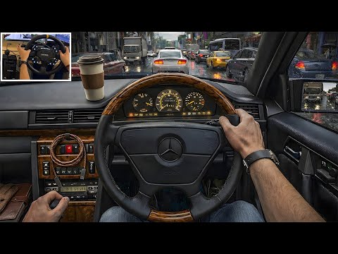 GTA 5 - Realistic Taxi Uber Job | Mercedes Benz 500 E 1992 | POV Drive | Steering Wheel Gameplay