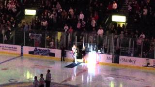 Edison's Medicine - Gummy sings the National Anthem @ Covelli - 12 19 2014
