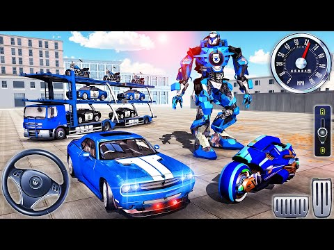US Police Plane Transporter Truck Driver - Police Robot Car Transport Simulator - Android GamePlay#2
