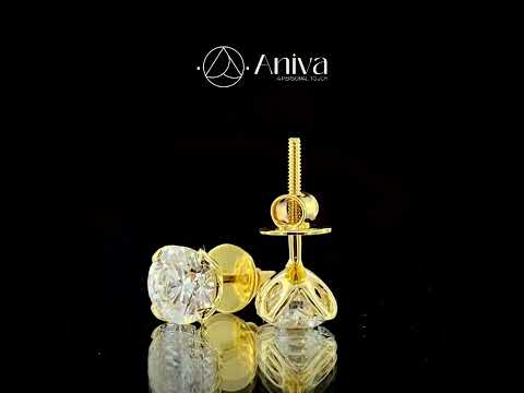 Aniva daily wear solitaire diamond stud earrings, 2.00gm, 14...