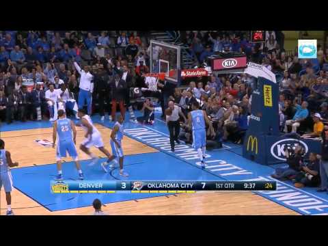 Steven Adams Highlights vs Nuggets 11.1.2014 - 13pts