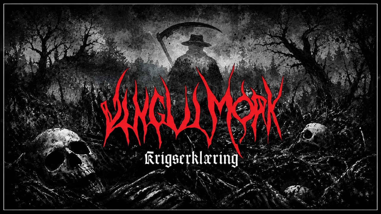 Artwork from the official lyric video for Krigserklæring by Norwegian blackened thrash band Vingulmork