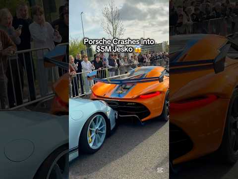 Porsche CRASHES Into $5M Jesko😱 #shorts #cars #koenigsegg