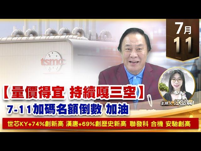 【財經至尊】王曈 0711《【量價得宜 持續嘎三空】》世芯KY+74%創新高，漢唐+69%創歷史新高，聯發科 合機 安馳創高｜【波段獲利王、實戰驗證真功夫第一名】加入line@ king5588