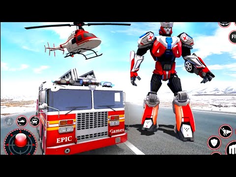 Rescue Robot Car Transform fire Truck -  Fire Truck Robot games Android Gameplay