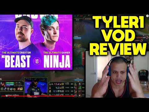 Tyler1 Vod Review MrBeast vs Ninja LoL Showmatch (and flames Ludwig)