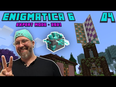 Lets Play Enigmatica 6 Expert EP 4 - Create Mod Vertical Windmill! Diamond Bee! Blazing Blood!