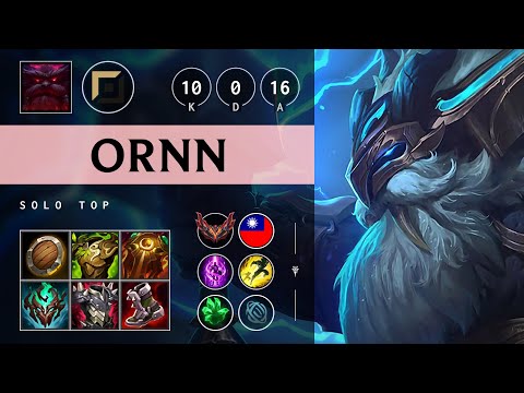 Ornn Top vs Malphite: Perfect KDA, Legendary - TW Grandmaster Patch 14.16