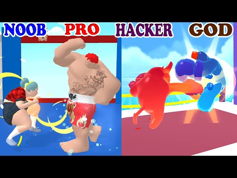 NOOBvsPROvsHACKERvsGOD in Join Blob Clash 3D vs Body Boxing Race 3D