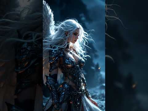 Epic Angel Warrior vs Devil | Long White Hair & Holy Sword! #mythology #angel #epicbattle #ai #aiart