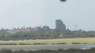 preview picture of video 'Château Pèlerin, (Atlit Crusader Castle) as seen through the train leaving from Haifa to Tel Aviv'