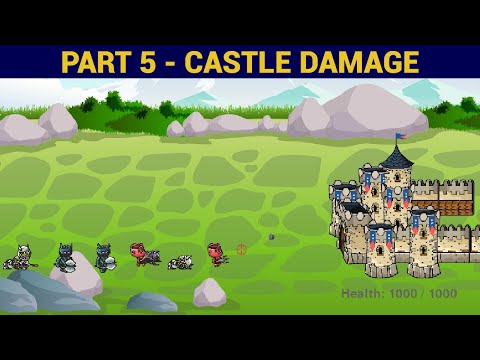 PyGame Castle Defender Game Beginner Tutorial in Python - PART 5 | Castle Damage