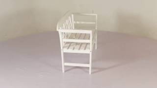 VILLANA Gartenbank, weiß, Akazie, 128 x 54 x 81 cm, 2 Personen, FSC®-zertifiziertes Produkt