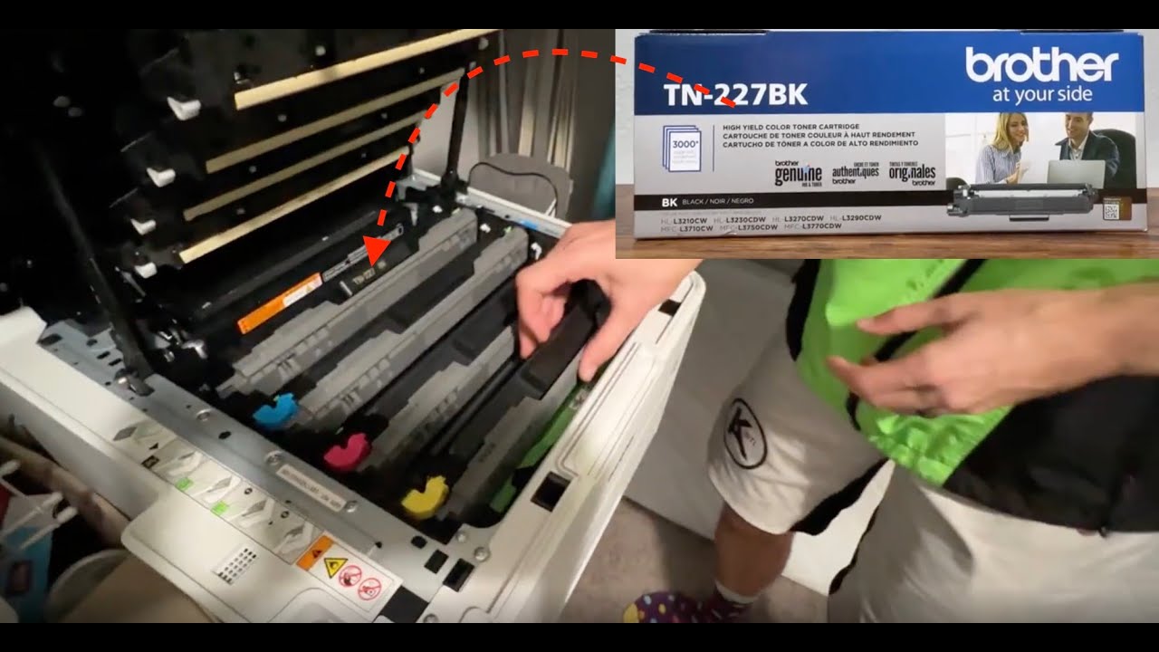 ★★★★★ How to change toner in HL-L3270CDW Brother Printer - TN227BK High Yield