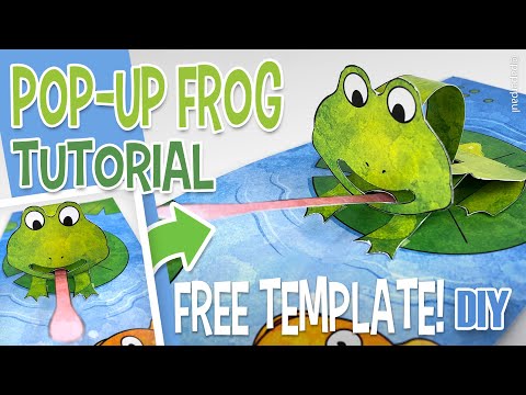 DIY Pop-up Frog card with Free template (download link in description)