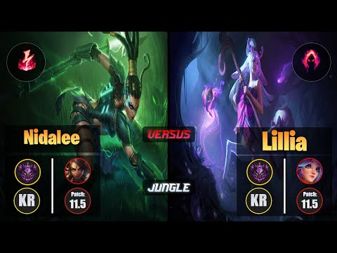 Master NIDALEE [Electrocute] (Jungle) VS  LILLIA - Master KR Patch 11.5