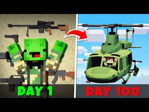 Mikey & JJ - Minecraft - Mikey and JJ Survived 100 Days As MILITARY in Minecraft (Maizen)
