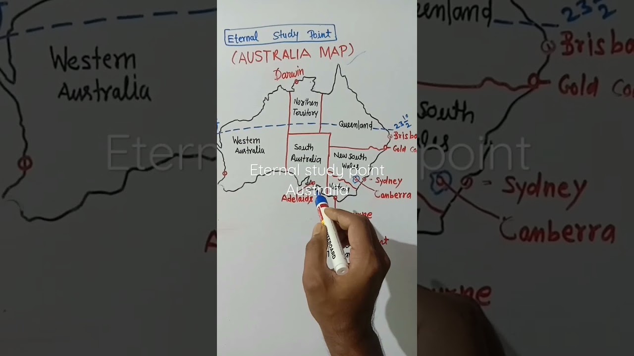MAP OF AUSTRALIA| political map of Australia|Australia continent|eternal study point #shorts #short