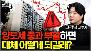 양도세 중과 유예 종료되면 세금 얼마나? [고경남 세무사]