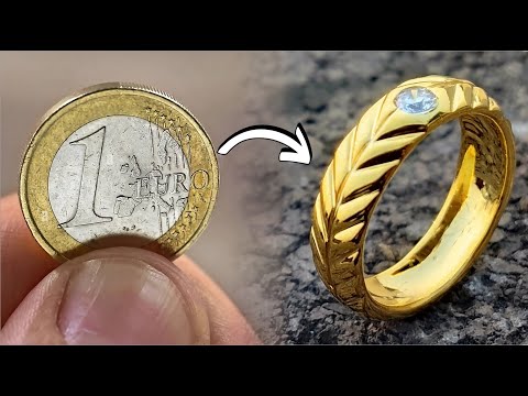 How To Make a  Coin Ring with Diamond?Handmade Coin Ring-Adamjewellery
