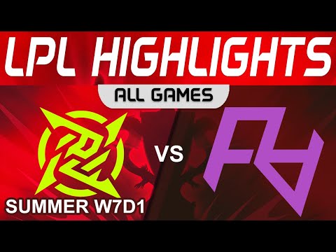 NIP vs RA Highlights ALL GAMES LPL Summer Season 2023 W7D1 Ninjas in Pyjamas vs Rare Atom by Onivia