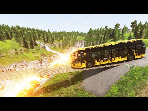 Cars vs Suspension Bridge #3 Extreme Lava Challenge! - BeamNG Drive | BeamRage