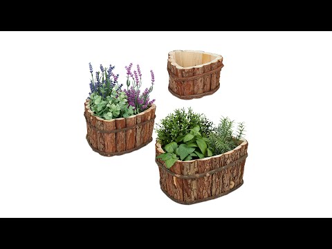 Blumenkasten aus Holz im 3er Set Braun - Holzwerkstoff - 29 x 14 x 29 cm