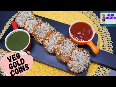 Veg Gold Coins Recipe | Chinese Veg Starter | Quick Party Snack | GLAM KITCHEN