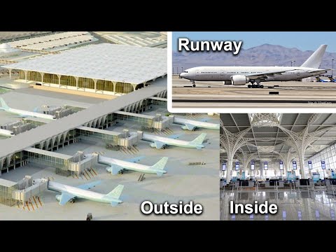 Vista completa do Aeroporto Internacional Príncipe Mohammed Bin Abdulaziz || Medina, Arábia Saudita