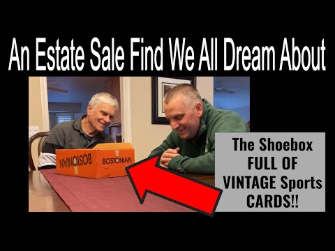 Finding a Shoebox of Vintage Sports Cards at an Estate Sale- You've GOT to See What's Inside!!