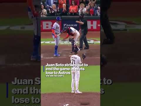 From up 3-0 in the count, Soto strikes out with the tying run on first base to end his Mets debut