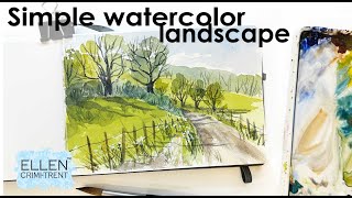 sketchbook tutorial simple watercolor Landscape