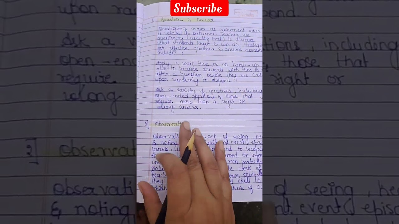 observation / tools of evaluation