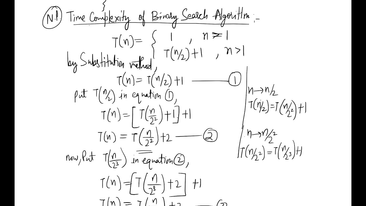 2.2 binary search (recursive method) || recurrence relation time complexity || comparison