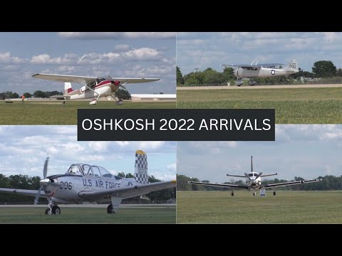 Gusty Crosswinds Make For Hard Approaches and Landings/Oshkosh 2022 Sunday Morning Arrivals/Landings