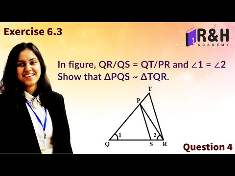 In figure, QR/QS = QT/PR  and ∠ 1 = ∠ 2  Show that Δ PQS ~ Δ TQR | Q4 Exercise 6 3 class 10