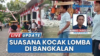 Momen Kocak Bapak-bapak di Bangkalan saat Ikut Lomba Nyunggi Tampah, Tak Selihai Emak-emak
