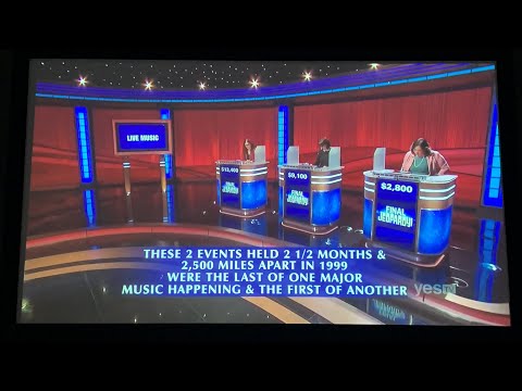 Final Jeopardy, “Live Music” - Danielle Maurer Day 3 (5/10/22)